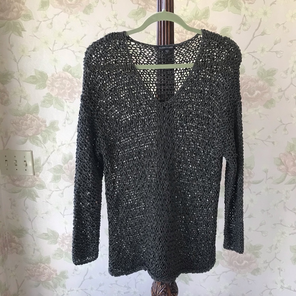 Sparkly Gray Sweater from Eileen Fisher